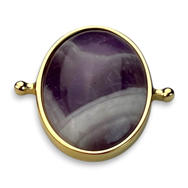 Chevron Amethyst Oval Crystal Element
