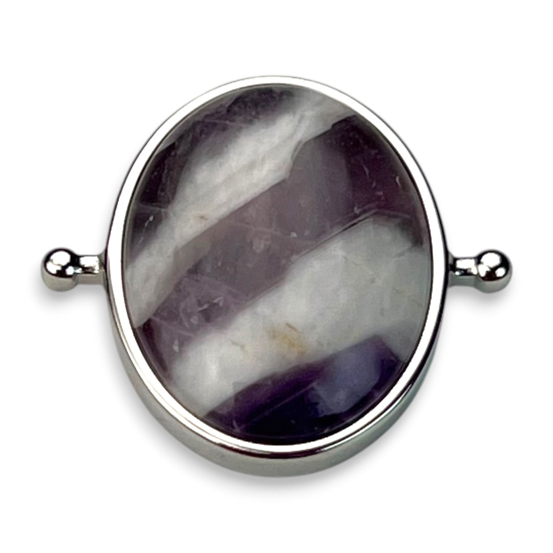 Chevron Amethyst Oval Crystal Element
