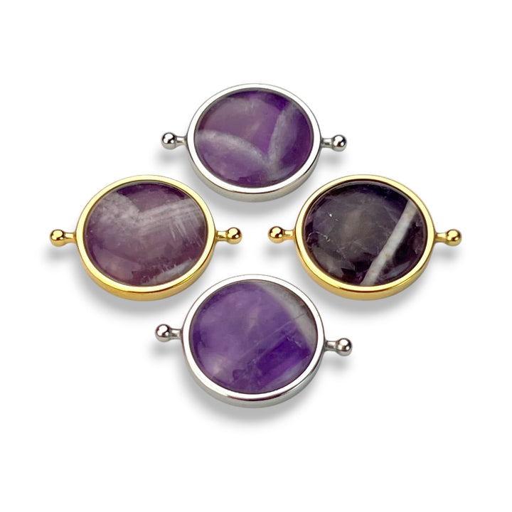 Chevron Amethyst Round Crystal Element