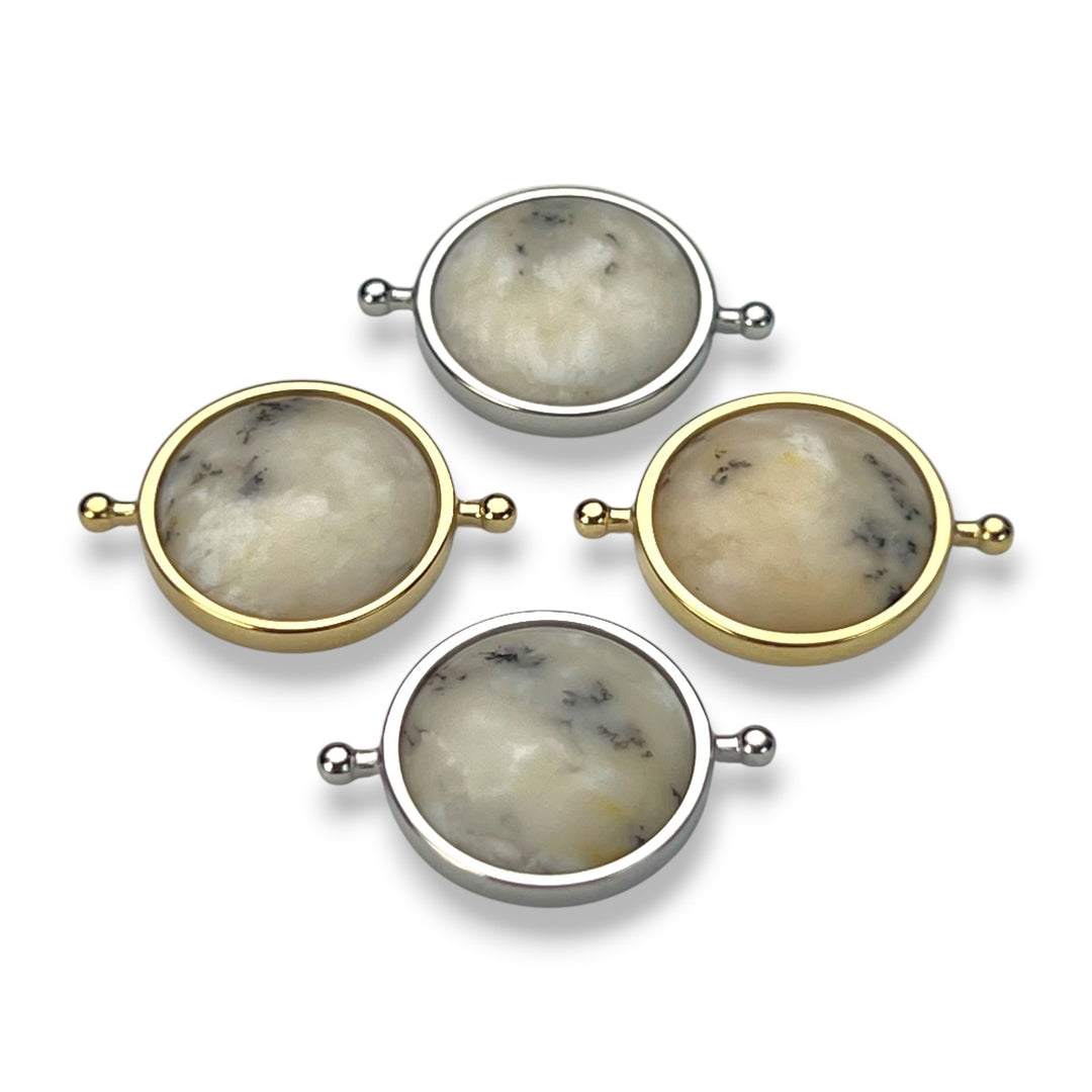 Dendritic Opal Round Crystal Element
