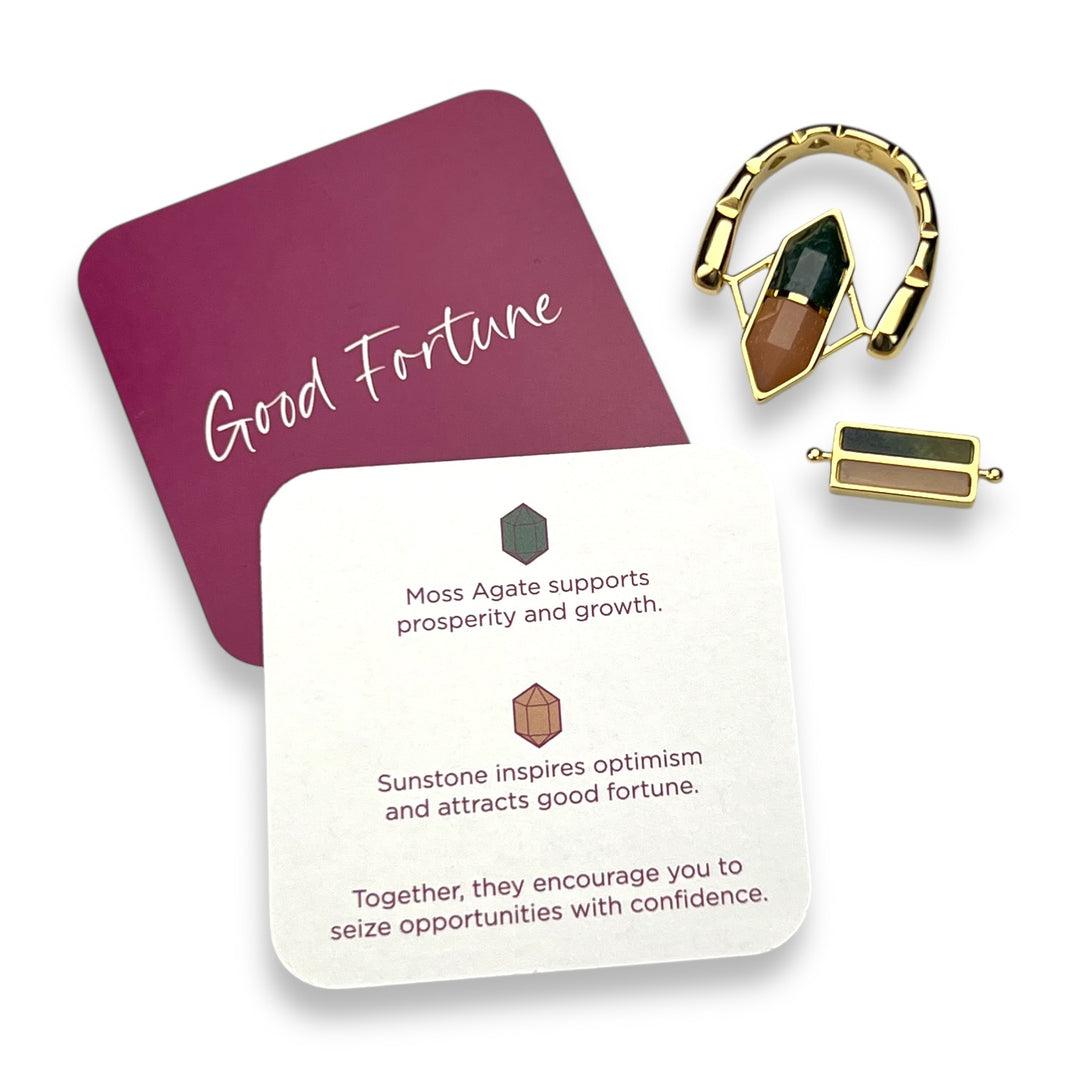 Good Fortune SoulStack™ 2 Element CrownCut™ Fidget Ring Set