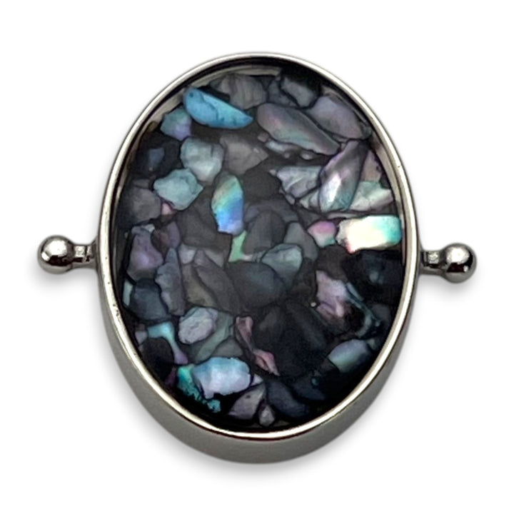 Black Pearl Oval Crystal Confetti Encapture™ Element