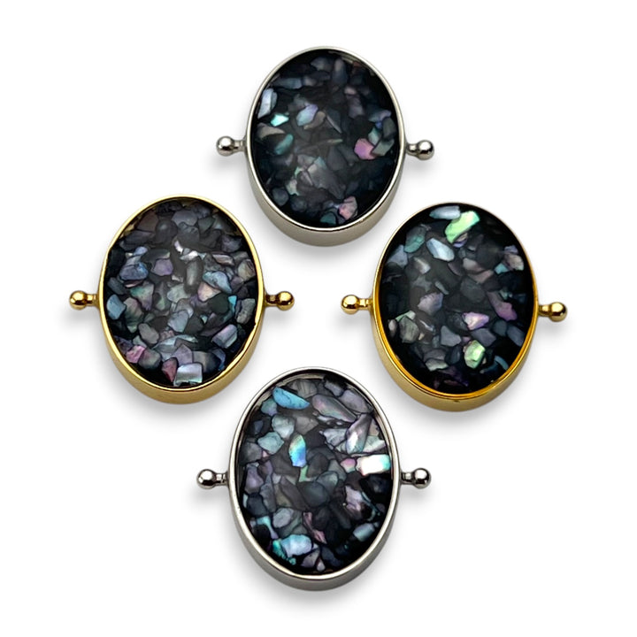 Black Pearl Oval Crystal Confetti Encapture™ Element