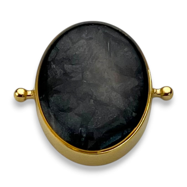 Hematite Oval Crystal Confetti Encapture™ Element