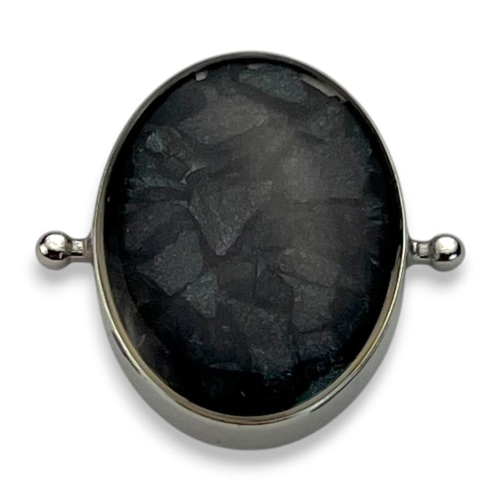 Hematite Oval Crystal Confetti Encapture™ Element