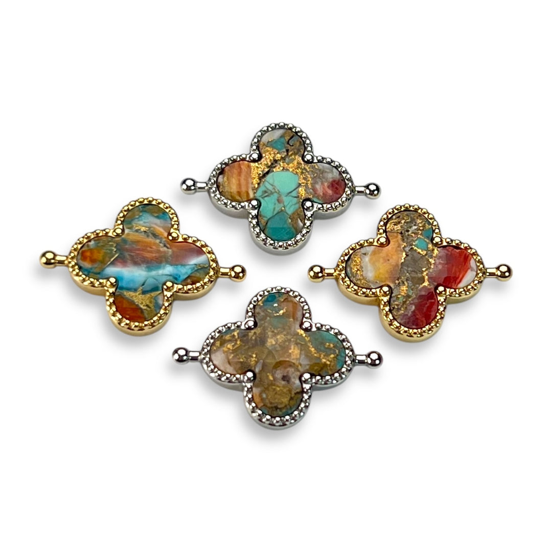 "Impression Sunrise" Mosaic Stone Quatrefoil Element