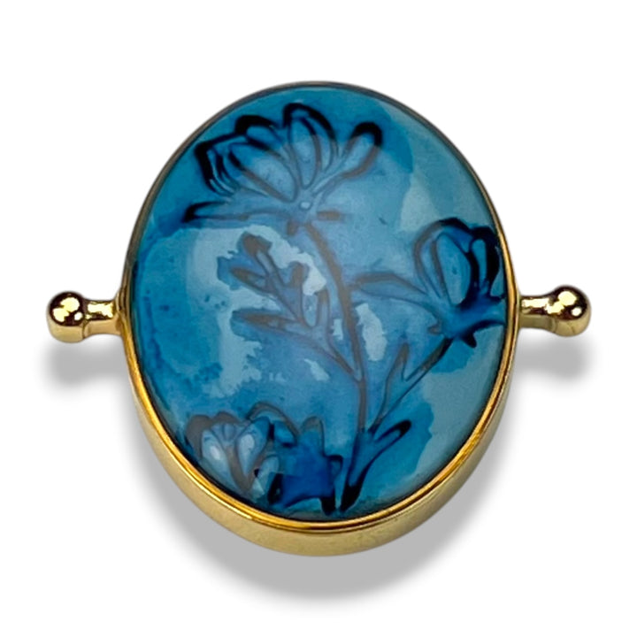 Indigo Bloom Oval Vessel Element – Complementary Shop Collab