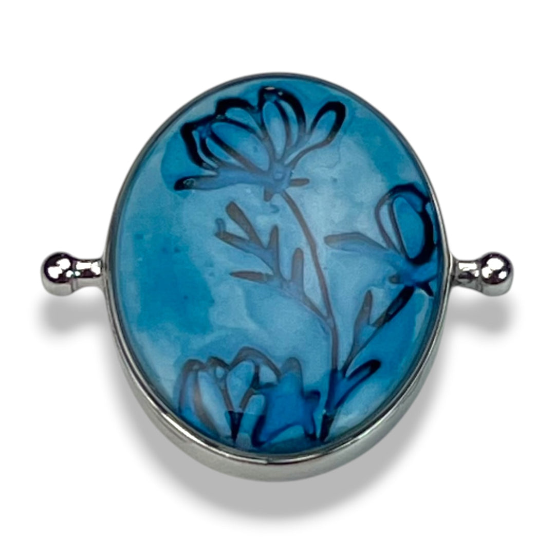 Indigo Bloom Oval Vessel Element – Complementary Shop Collab