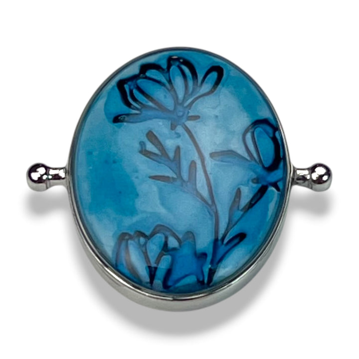 Indigo Bloom Oval Vessel Element – Complementary Shop Collab