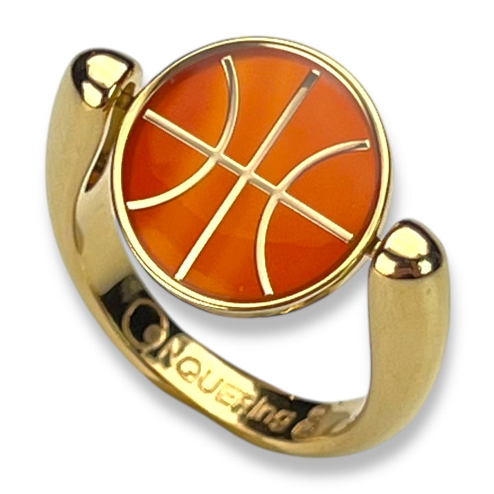 Carnelian Basketball Fidget Ring – March Madness