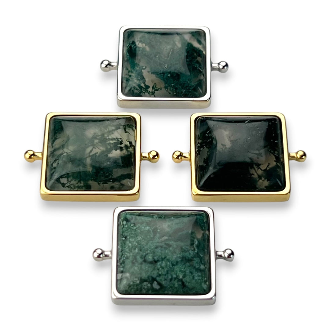 Moss Agate Cushion Crystal Element
