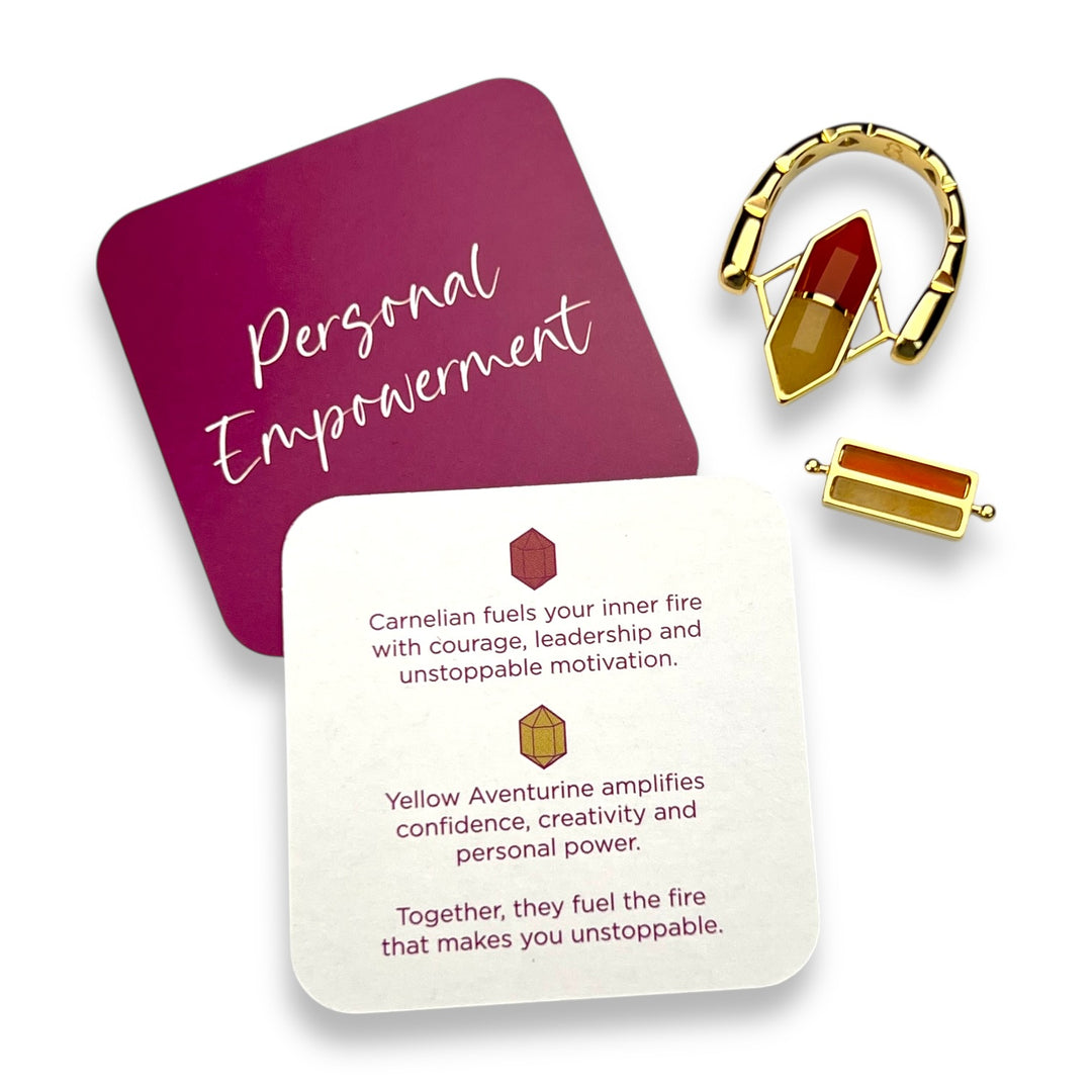Personal Empowerment SoulStack™ 2 Element CrownCut™ Fidget Ring Set