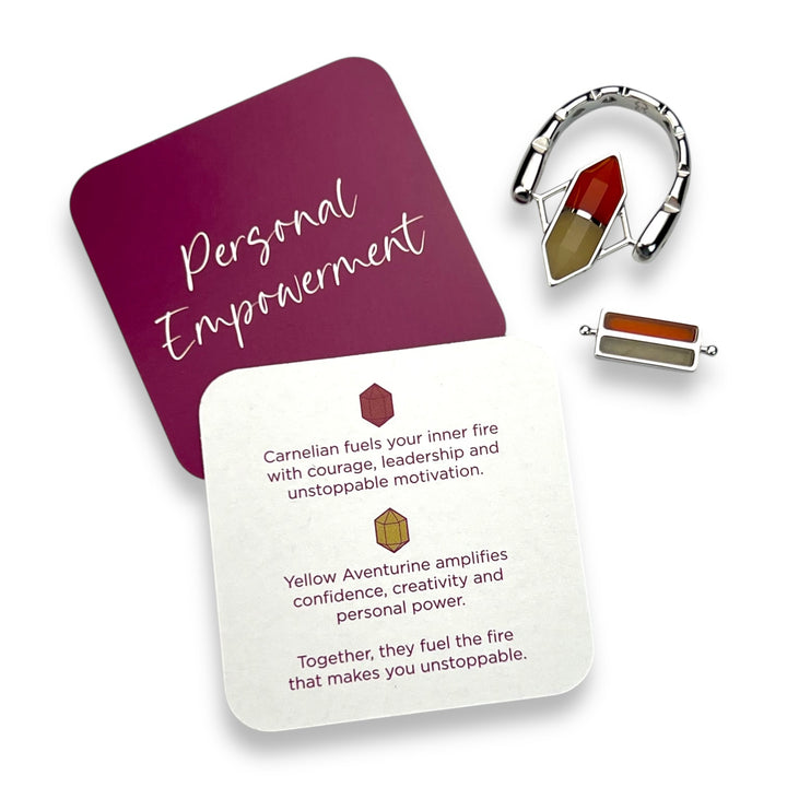 Personal Empowerment SoulStack™ 2 Element CrownCut™ Fidget Ring Set