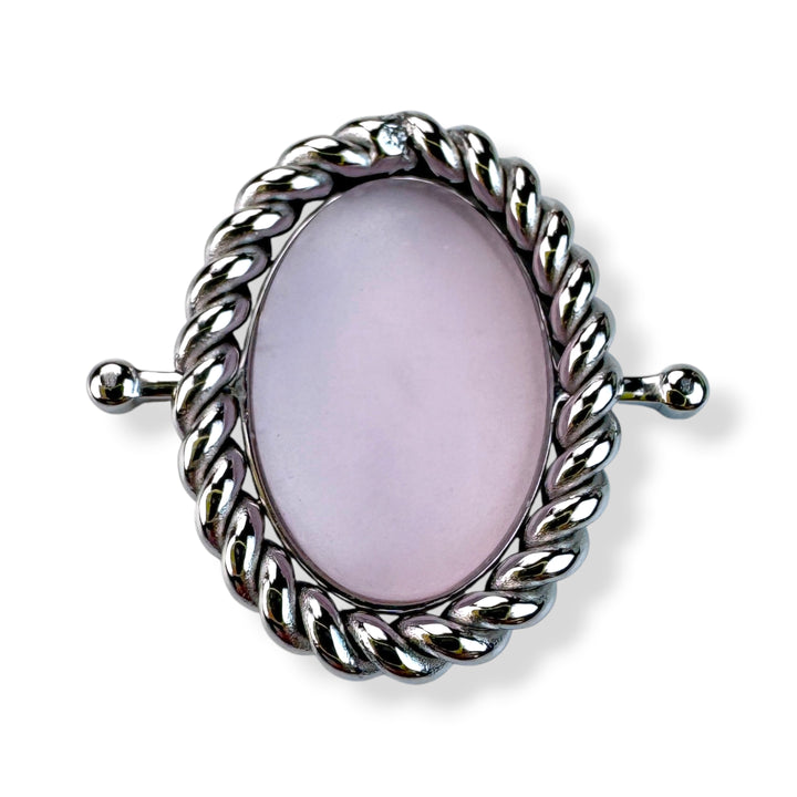 Pink Sea Glass Rope Bezel Oval Element