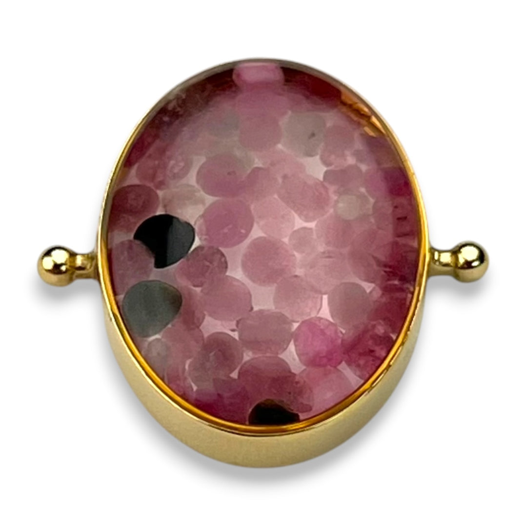 Pink Tourmaline Oval Crystal Confetti Encapture™ Element