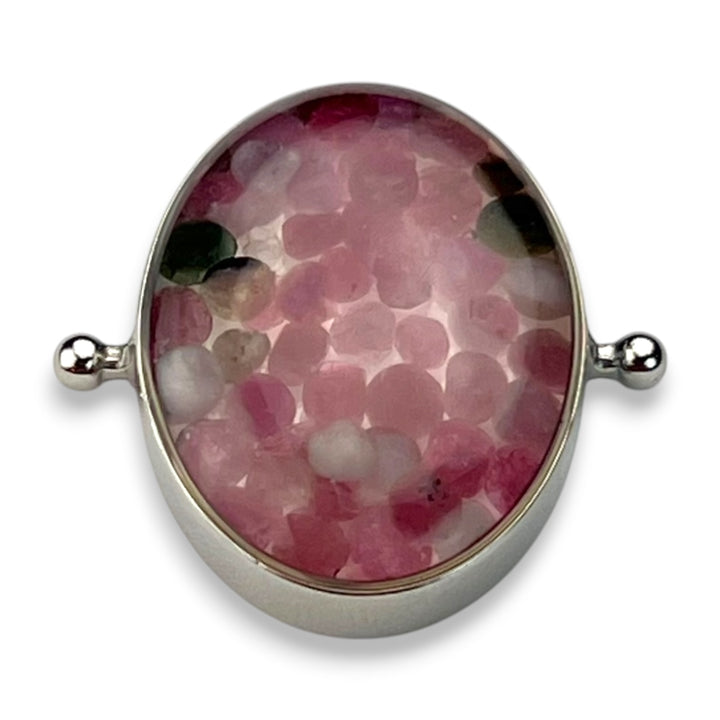Pink Tourmaline Oval Crystal Confetti Encapture™ Element