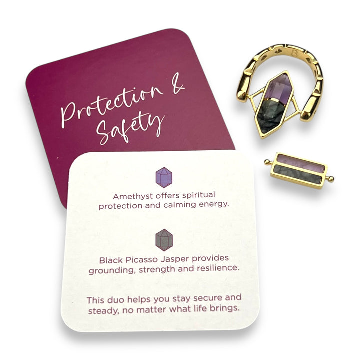 Protection & Safety SoulStack™ 2 Element CrownCut™ Fidget Ring Set