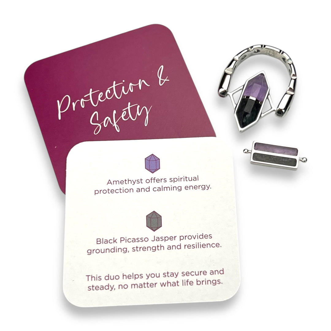 Protection & Safety SoulStack™ 2 Element CrownCut™ Fidget Ring Set