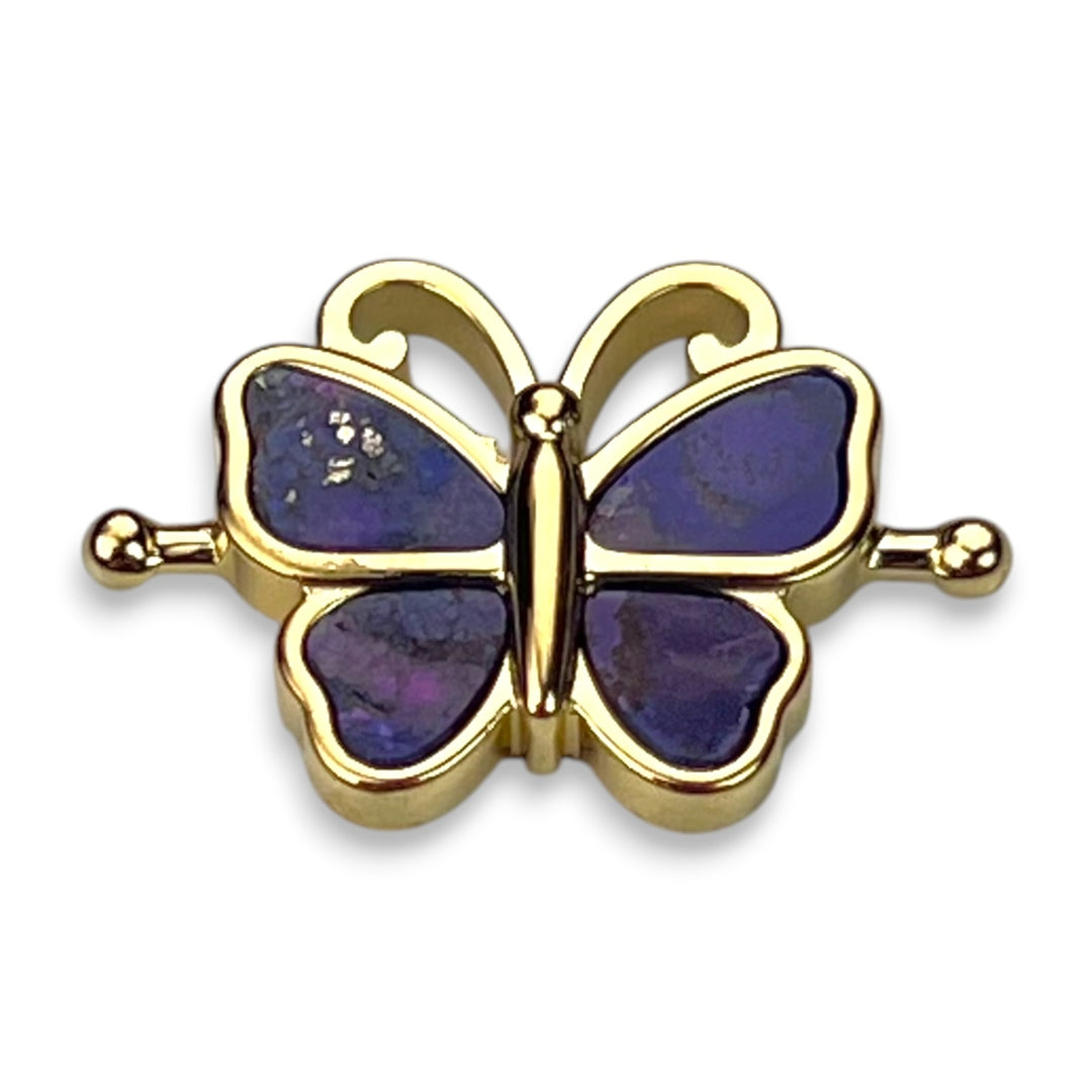 Purple Petunias Mosaic Stone Butterfly Element