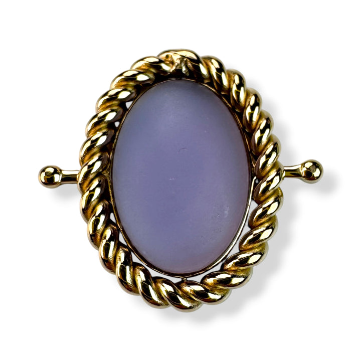 Purple Sea Glass Rope Bezel Oval Element