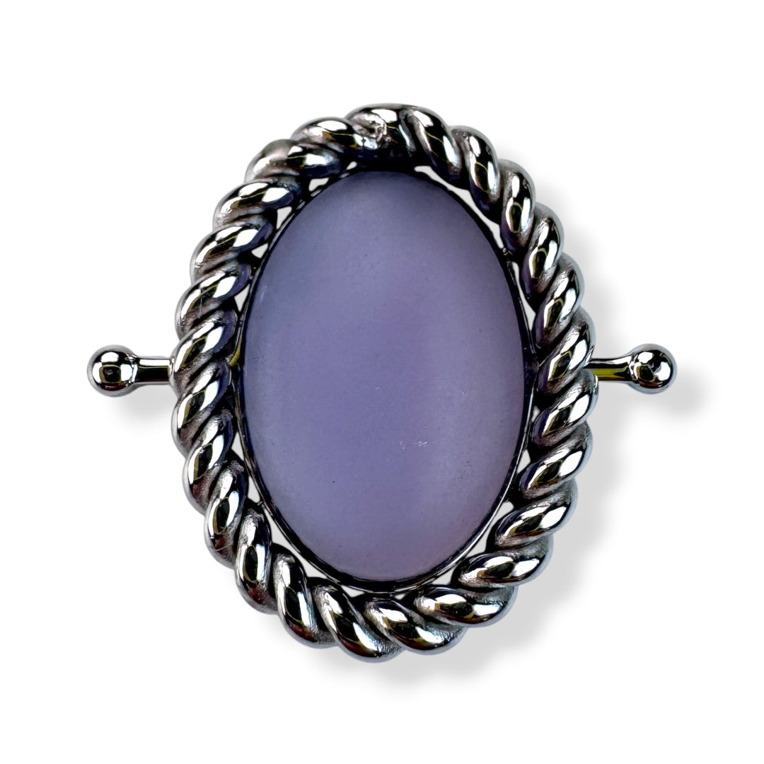 Purple Sea Glass Rope Bezel Oval Element