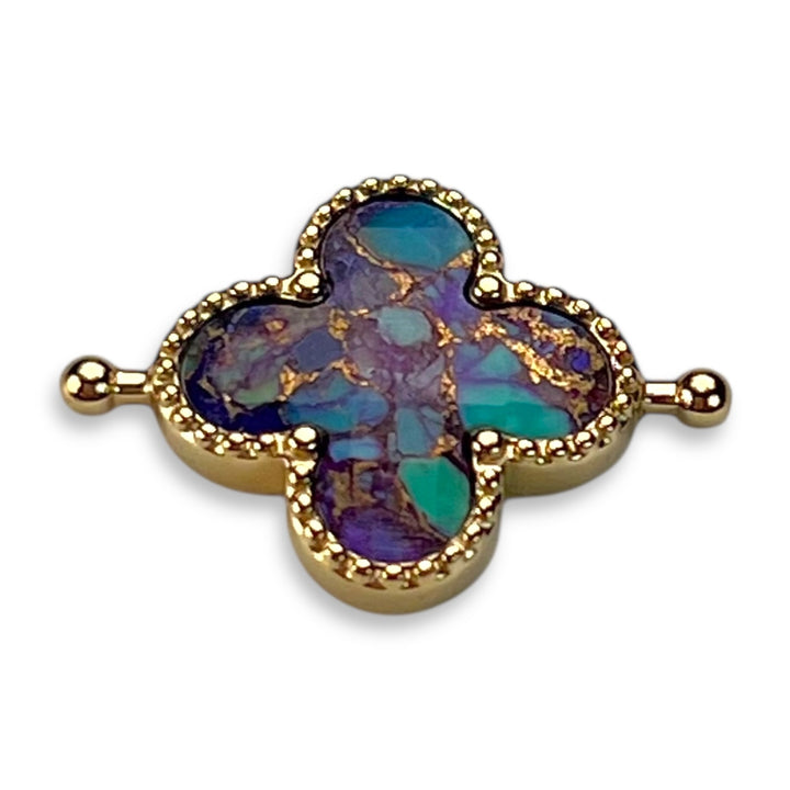 "Sea Under Purple Skies" Mosaic Stone Quatrefoil Element