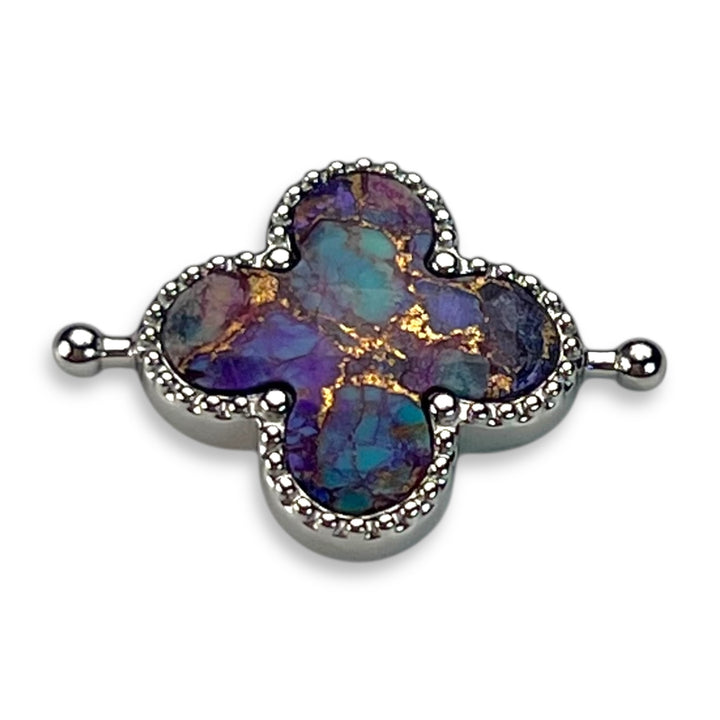 "Sea Under Purple Skies" Mosaic Stone Quatrefoil Element