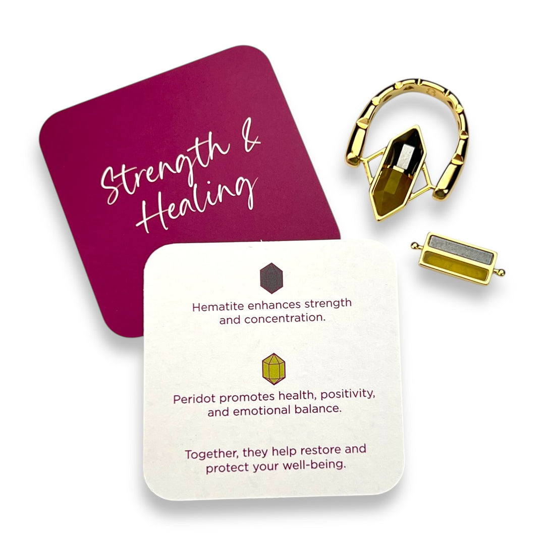 Strength & Healing SoulStack™ 2 Element CrownCut™ Fidget Ring Set