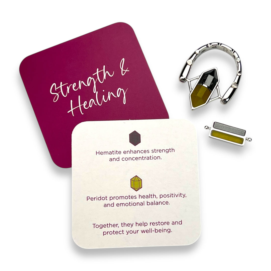Strength & Healing SoulStack™ 2 Element CrownCut™ Fidget Ring Set