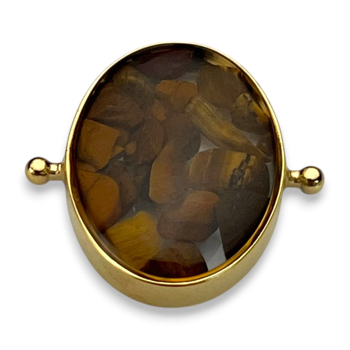Tiger's Eye Oval Crystal Confetti Encapture™ Element