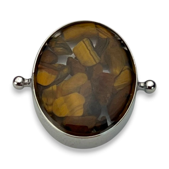 Tiger's Eye Oval Crystal Confetti Encapture™ Element