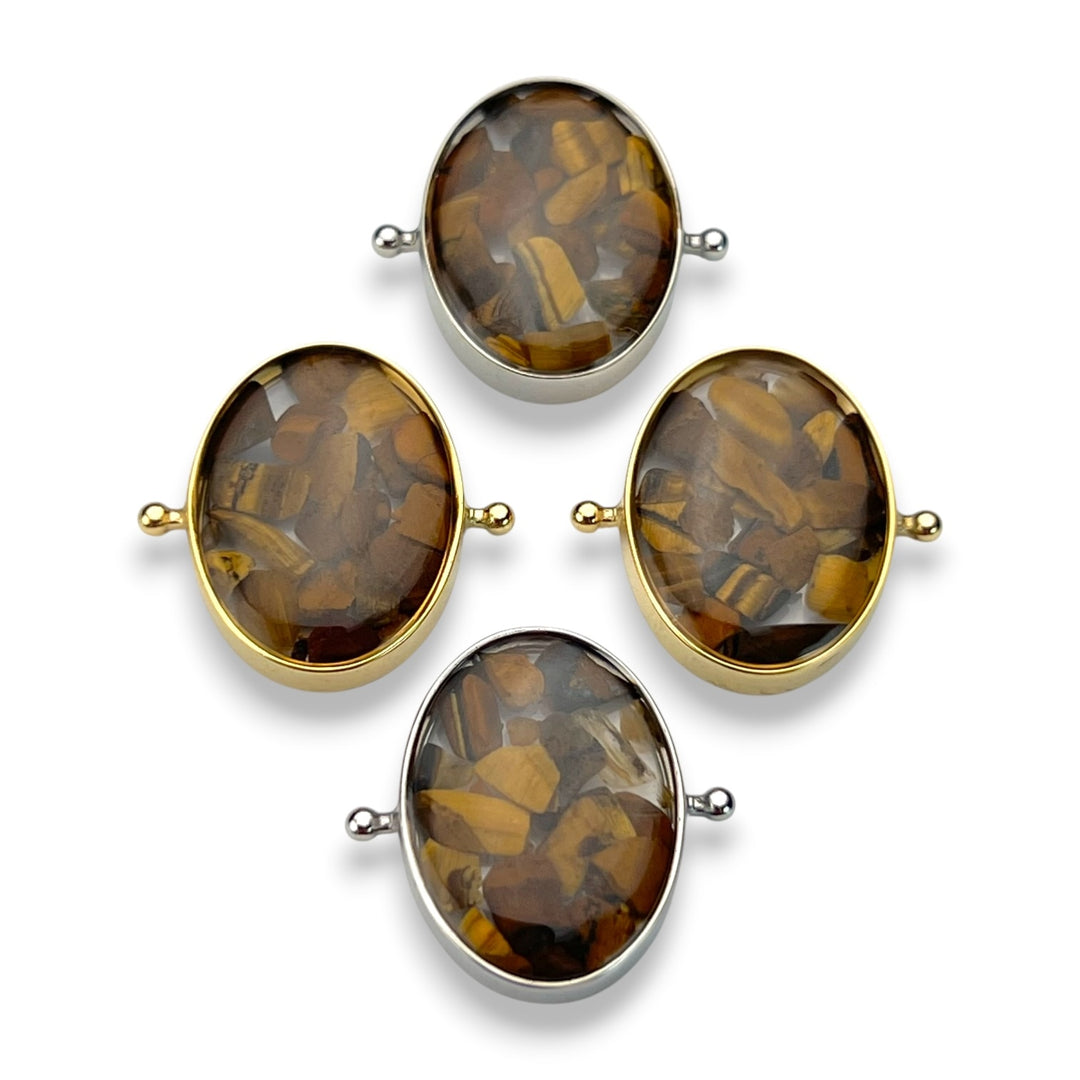 Tiger's Eye Oval Crystal Confetti Encapture™ Element