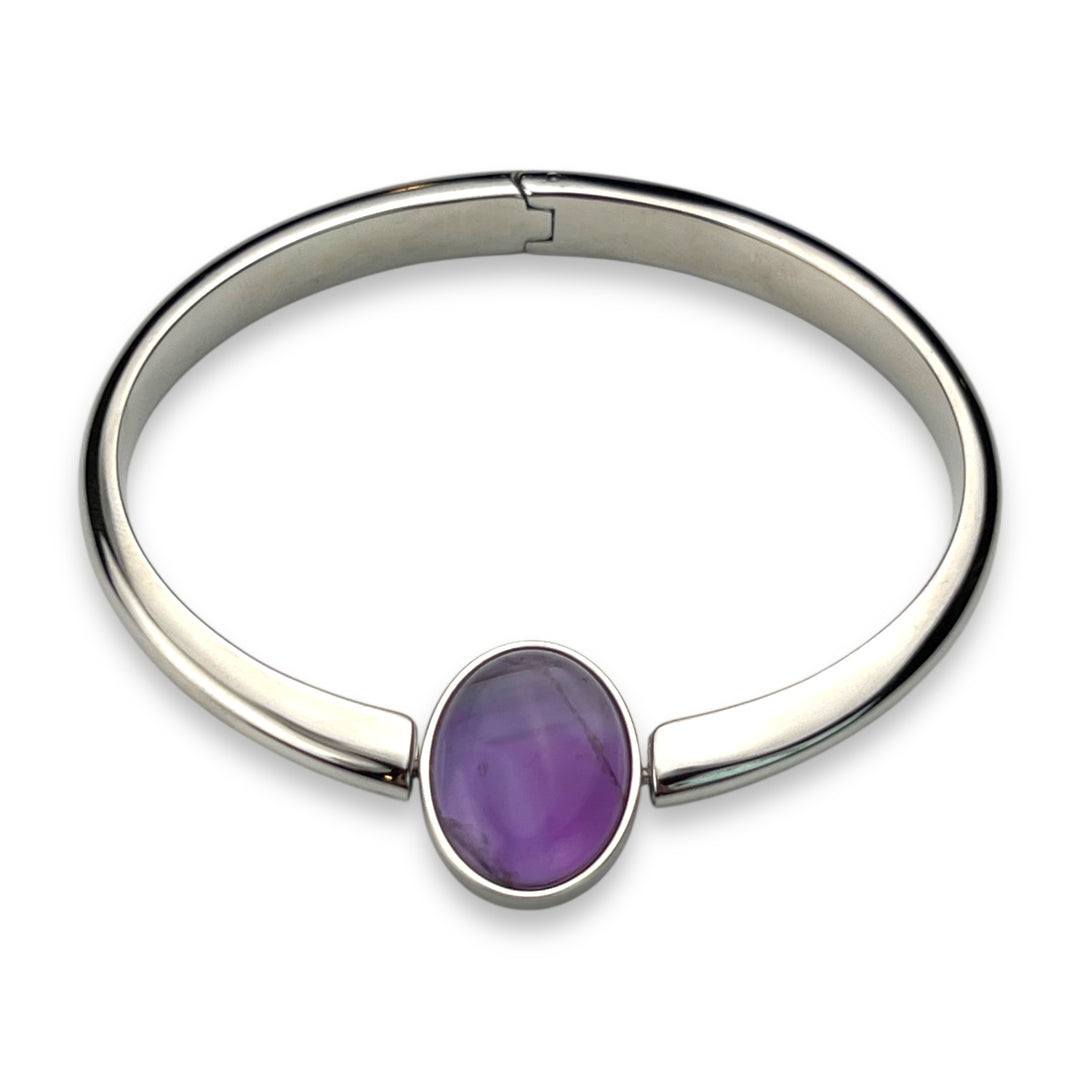 Oval Crystal Willow Bangle