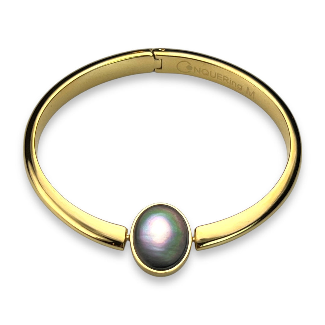 Oval Crystal Willow Bangle