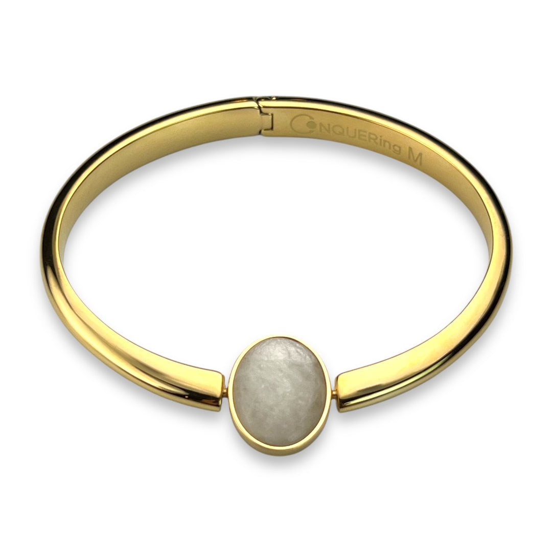 Oval Crystal Willow Bangle