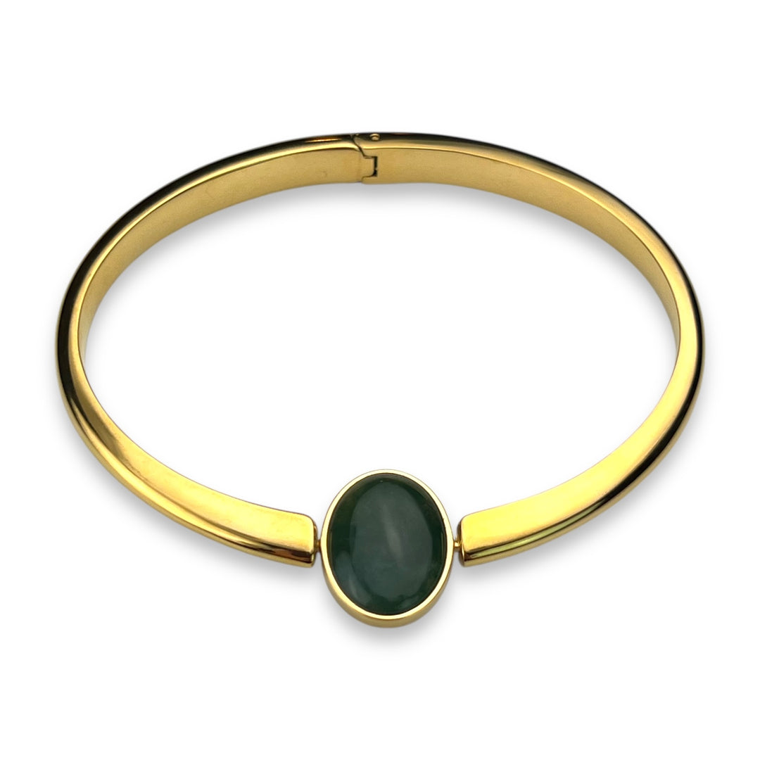 Oval Crystal Willow Bangle