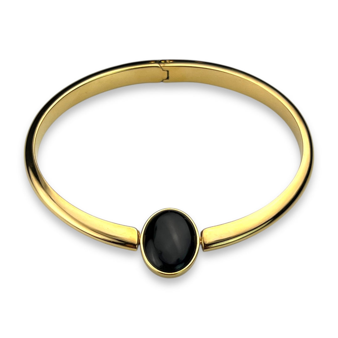 Oval Crystal Willow Bangle