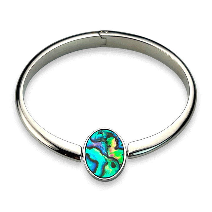 Oval Crystal Willow Bangle