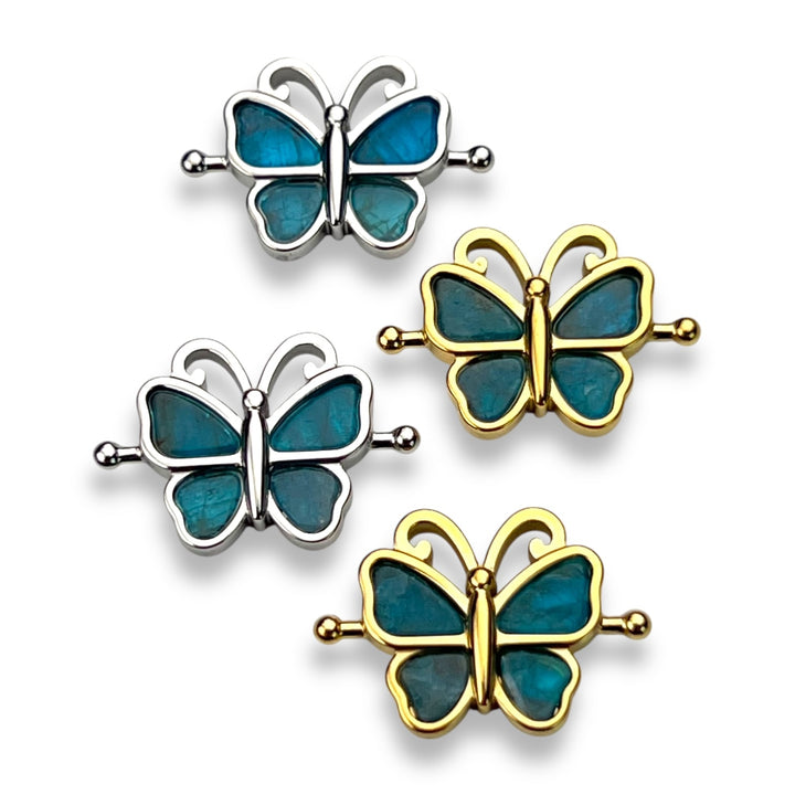 Blue Apatite Crystal Butterfly Element