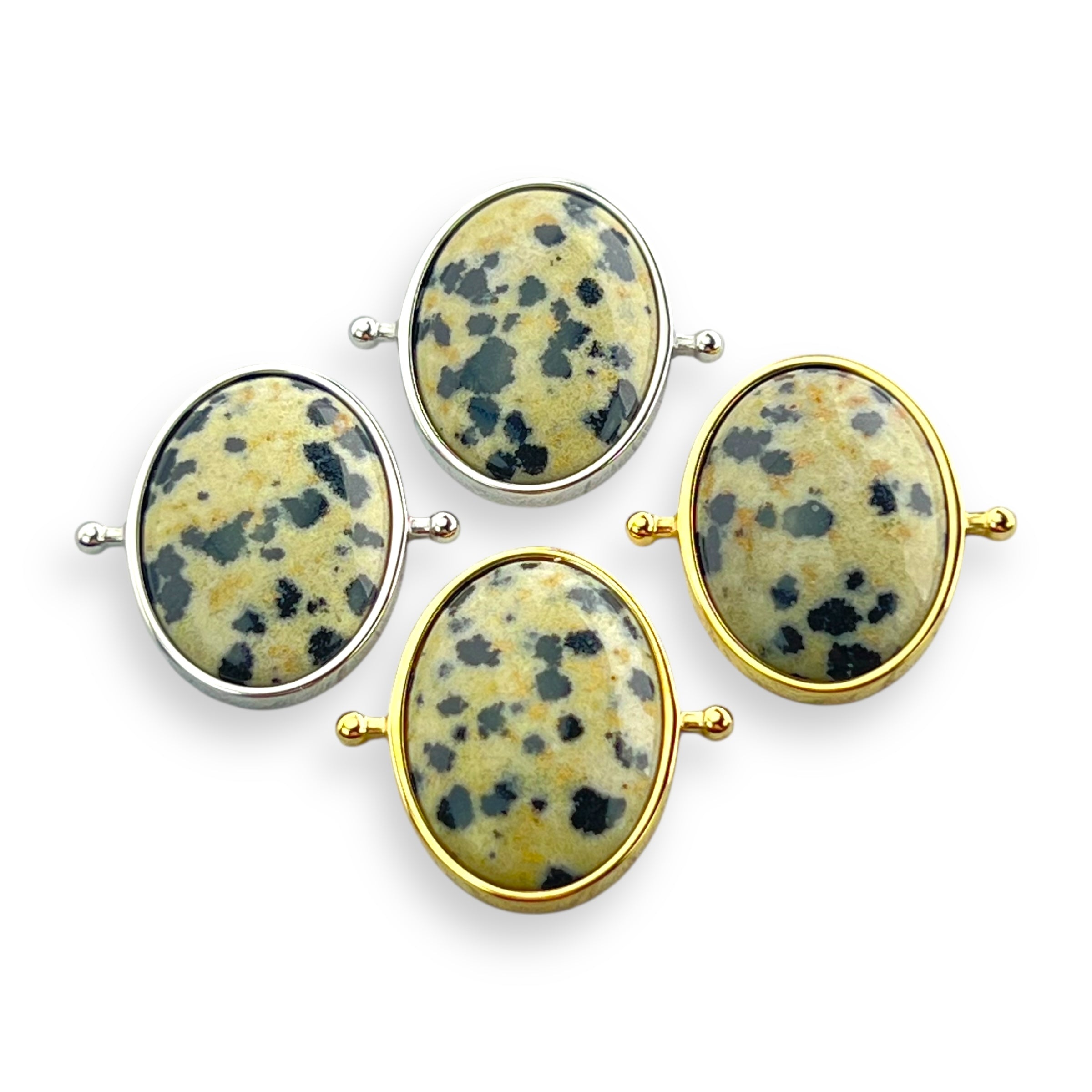 Dalmatian Jasper Stone Spinner | Joyful Crystal Now in Oval