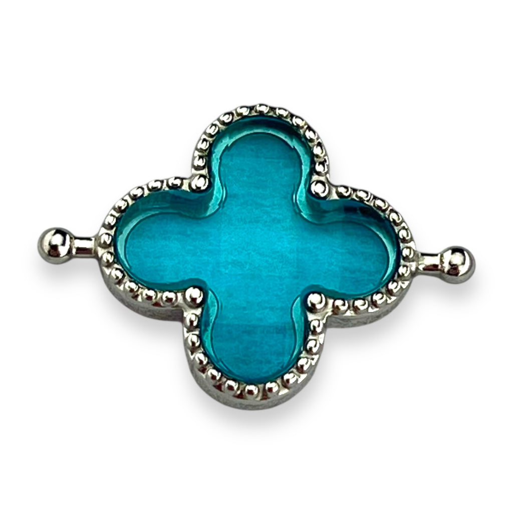 Quatrefoil Element | Simulated Aquamarine Fidget Charm