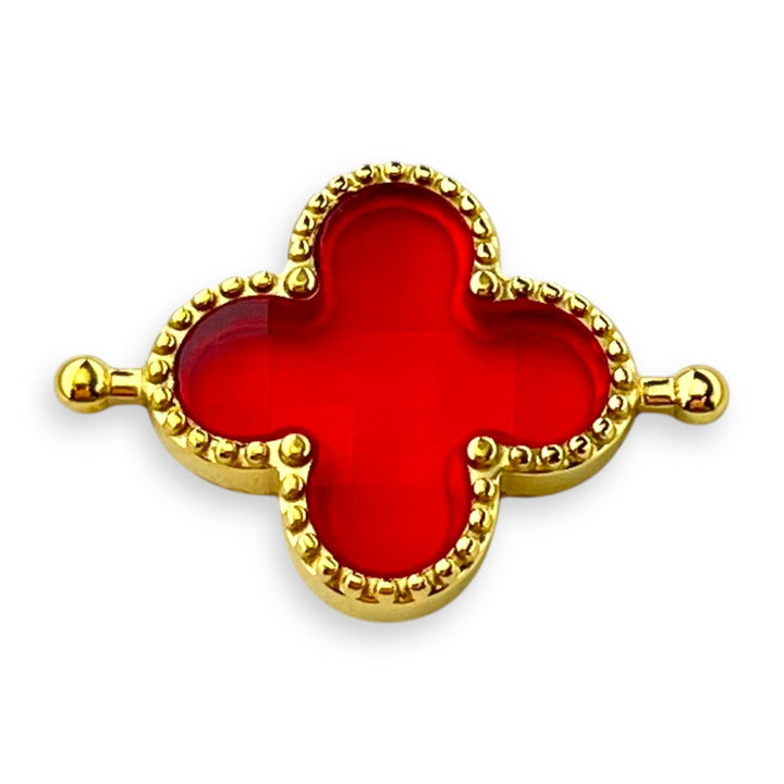 Simulated Ruby Quatrefoil Element