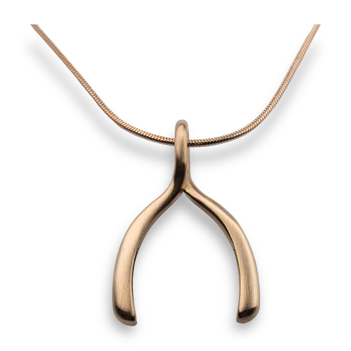 Rose Gold Wishbone Necklace