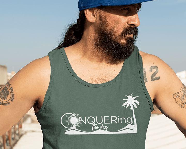 Beach CONQUERing the Day Men's Tank Top