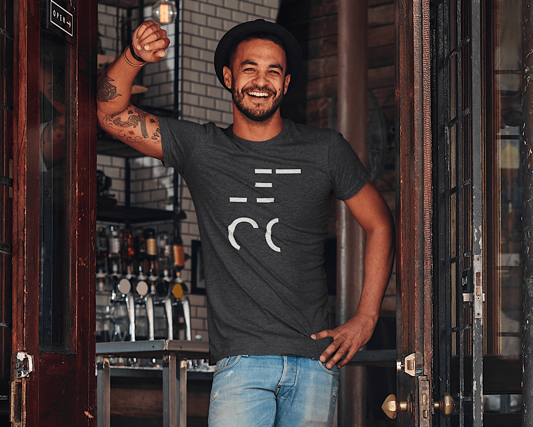 CONQUERing Unisex Abstract LET GO Charcoal Heather T-shirt
