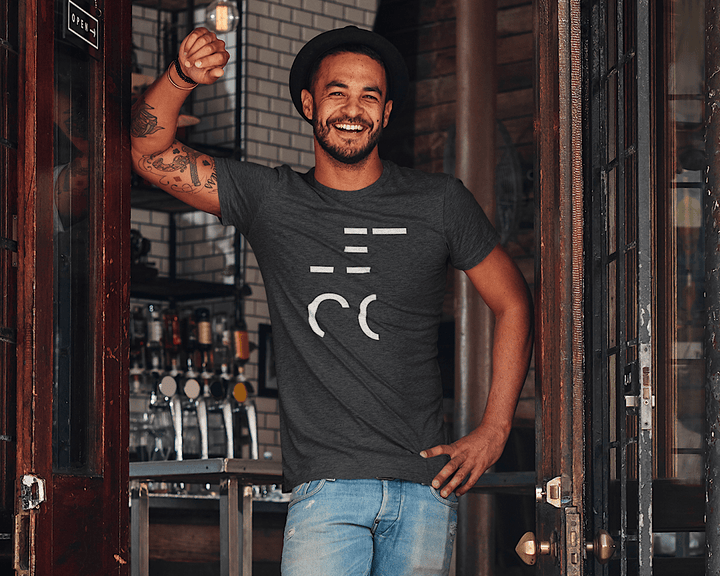 CONQUERing Unisex Abstract LET GO Charcoal Heather T-shirt