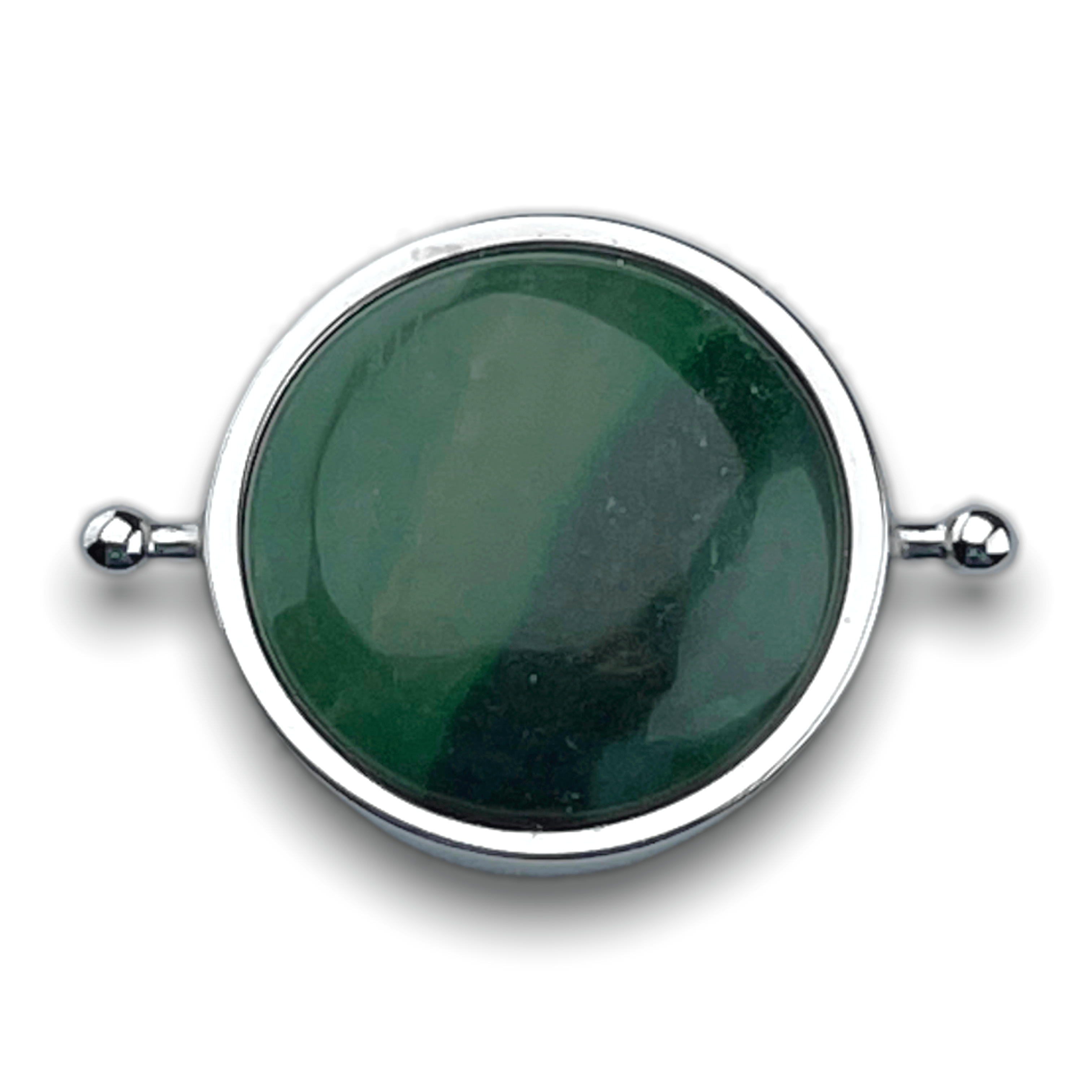 African Jade Round Element | Dark Green Crystal