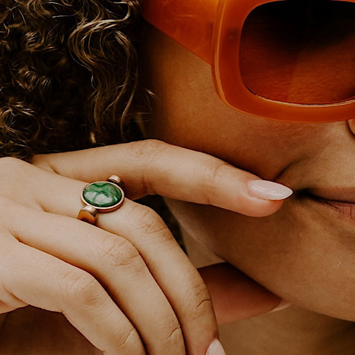 African Jade Crystal Fidget Ring