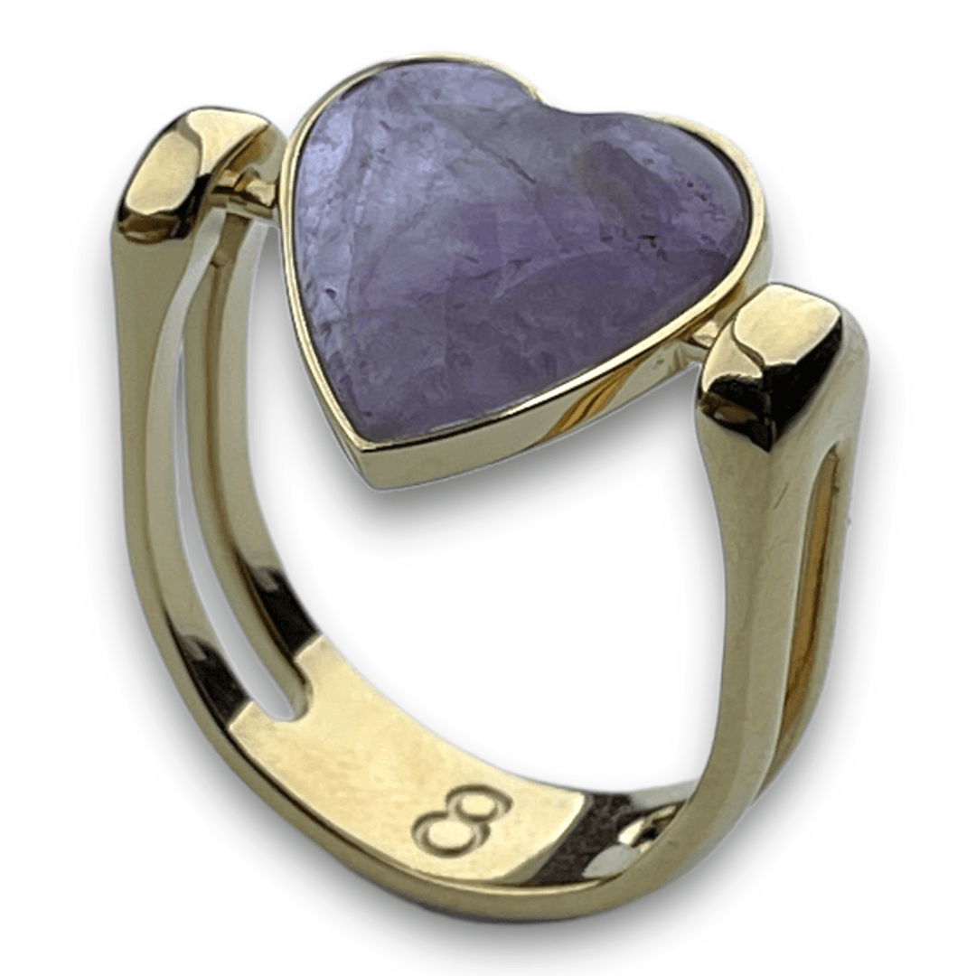 Heart-Shaped Crystal Fidget Ring