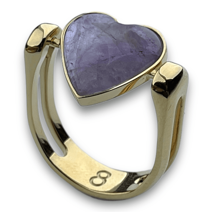 Heart-Shaped Crystal Fidget Ring